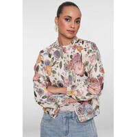 Geisha Bomber Jacket Leaves Sand Green Gold