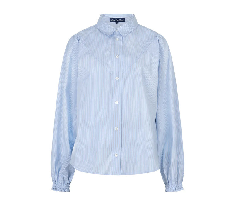 Red Button Victoria Poplin Stripe Long Sleeve Lightblue