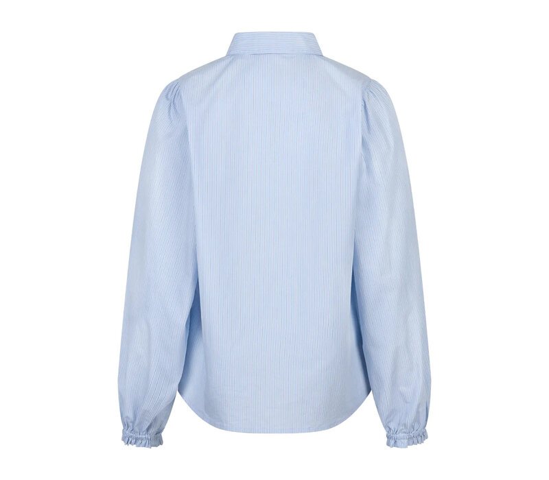 Red Button Victoria Poplin Stripe Long Sleeve Lightblue
