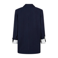 Red Button Blazer Palazzo Pinstripe Dark Blue