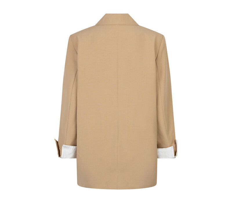 Red Button Blazer Palazzo Dark Sand