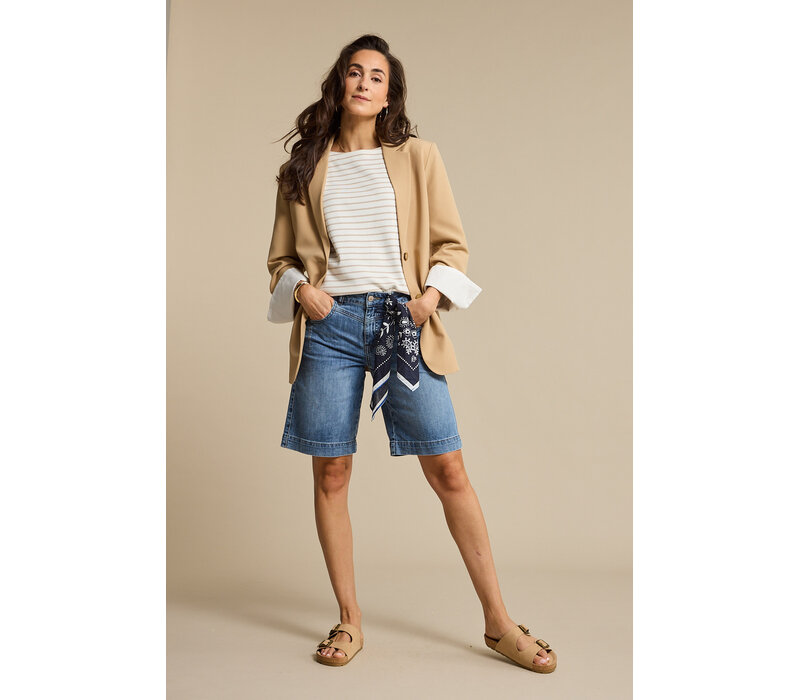 Red Button Blazer Palazzo Dark Sand