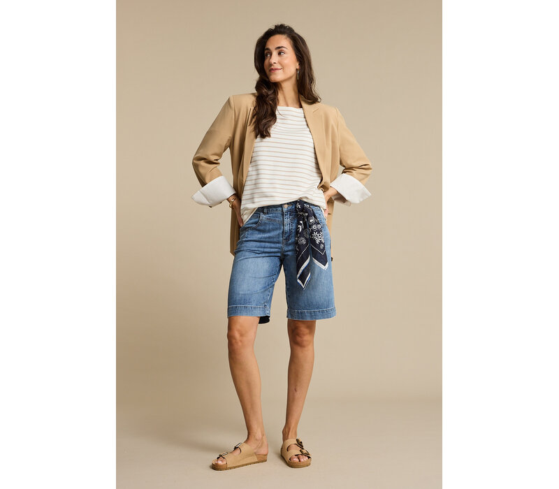 Red Button Blazer Palazzo Dark Sand