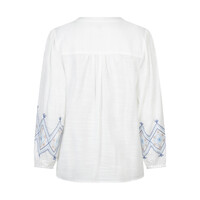 Red Button Blouse & Embroidery Bluemulti