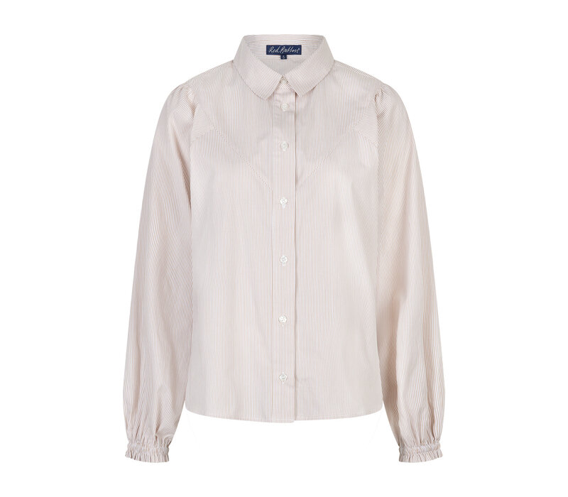 Red Button Victoria Poplin Stripe Long Sleeve Sand