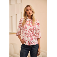 Helena Hart Top Liv Print Roze