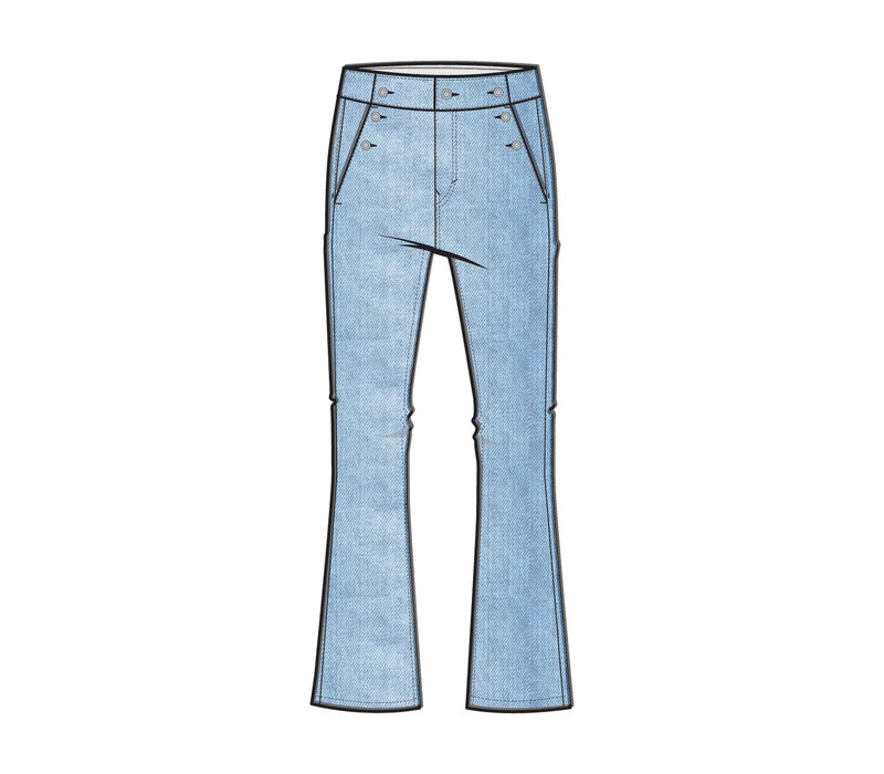 Red Button Bibette & Buttons Denim Midstone