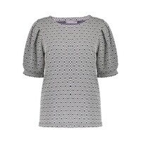 Geisha Top Jacquard Off White Navy