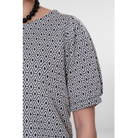 Geisha Top Jacquard Off White Navy