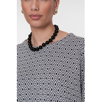 Geisha Top Jacquard Off White Navy