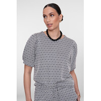 Geisha Top Jacquard Off White Navy
