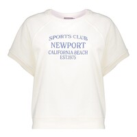 Geisha Sweater Short Sleeves Sport Club Off White Jeans Blue