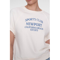 Geisha Sweater Short Sleeves Sport Club Off White Jeans Blue