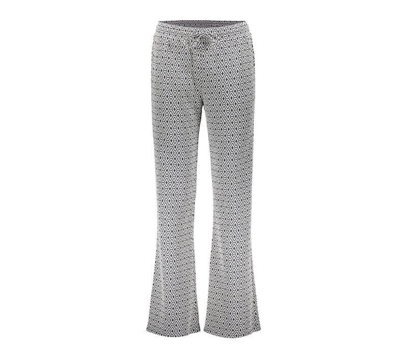 Geisha Pants Jacquard Off White Navy