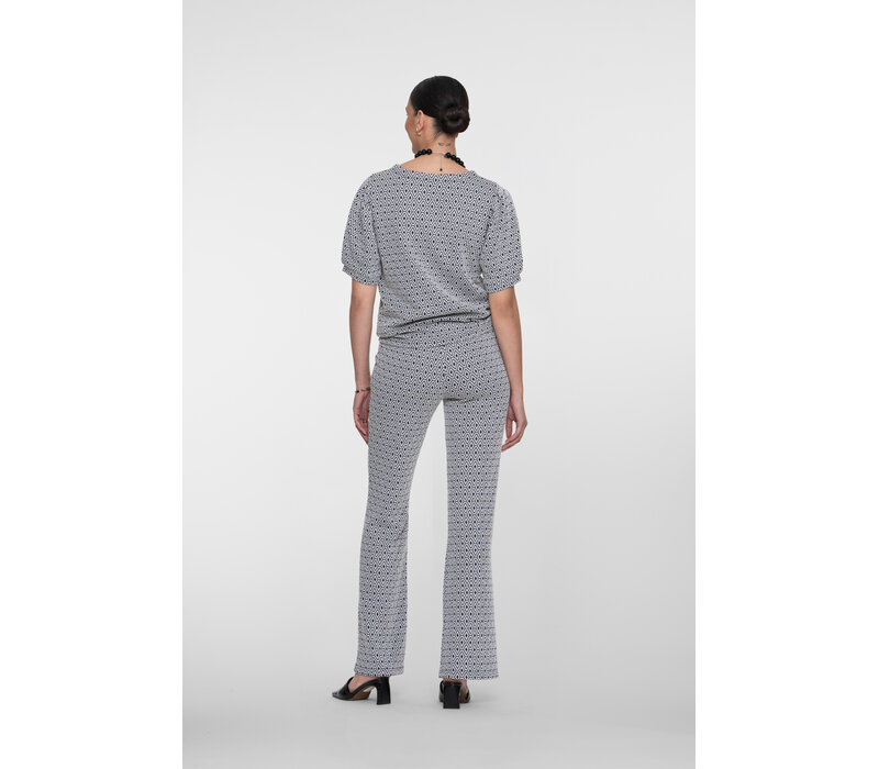 Geisha Pants Jacquard Off White Navy