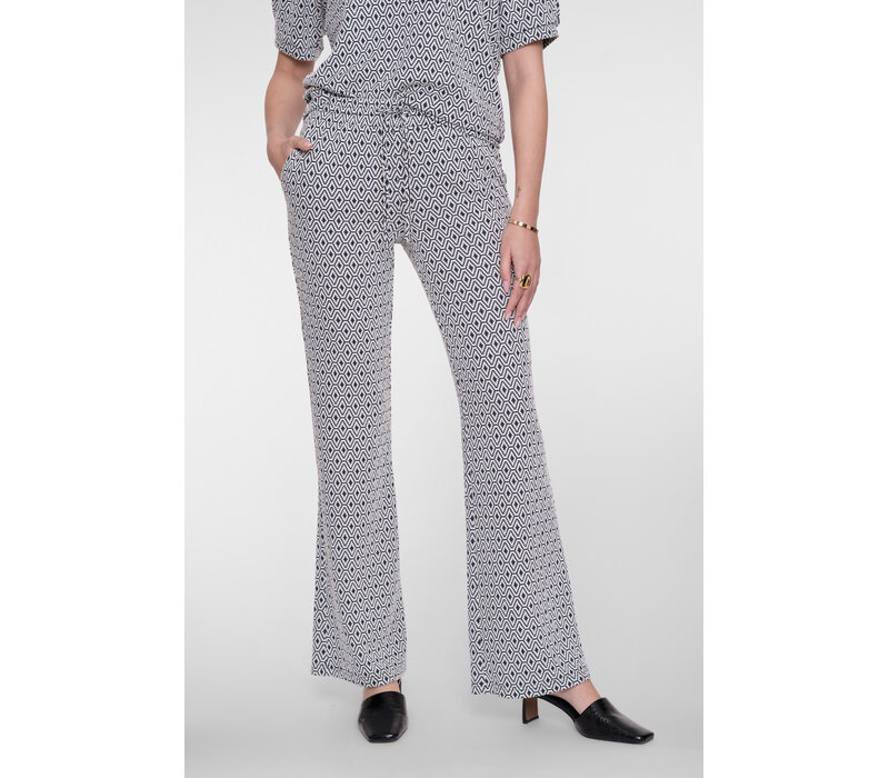 Geisha Pants Jacquard Off White Navy