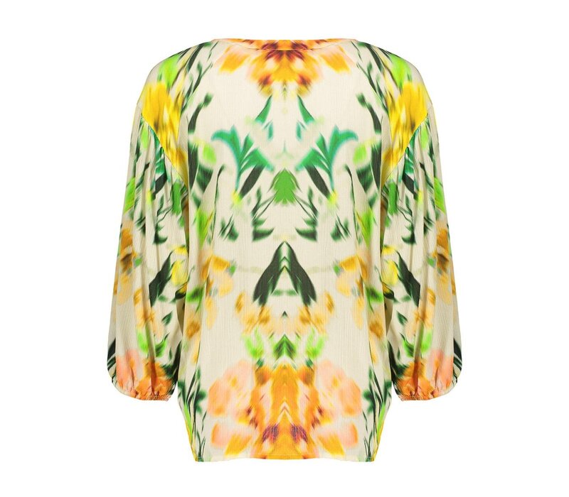 Geisha Blouse Ecru Green