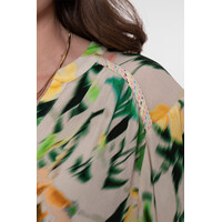 Geisha Blouse Ecru Green