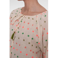 Geisha Blouse Ecru Green Blush