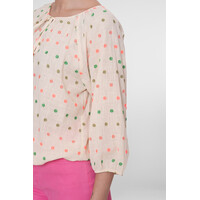 Geisha Blouse Ecru Green Blush