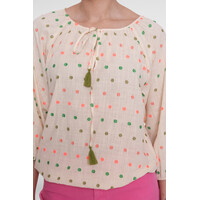 Geisha Blouse Ecru Green Blush