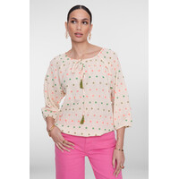 Geisha Blouse Ecru Green Blush