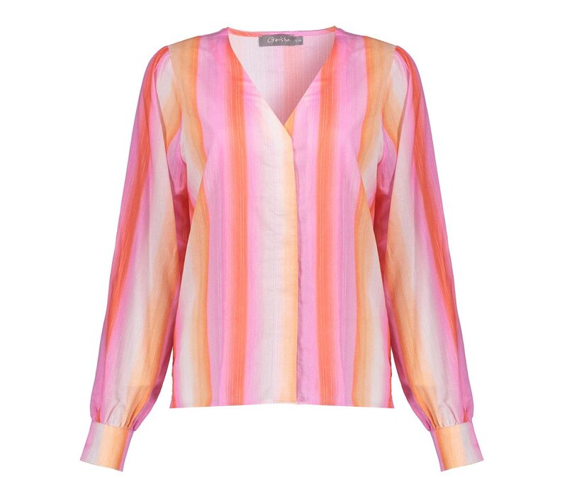 Geisha Blouse Mandarine Red Pink