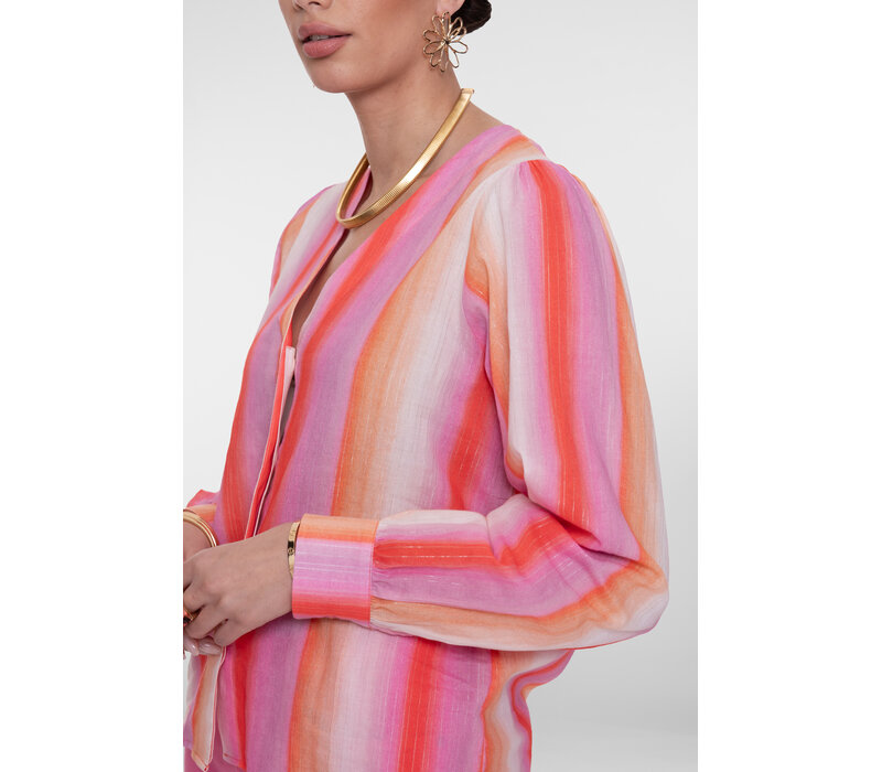 Geisha Blouse Mandarine Red Pink
