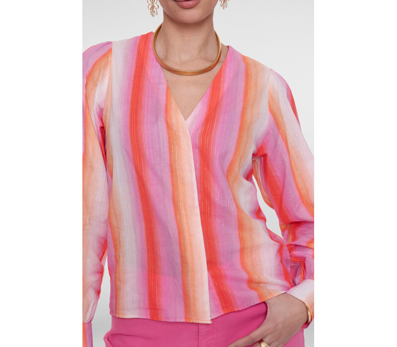 Geisha Blouse Mandarine Red Pink