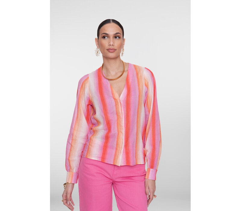 Geisha Blouse Mandarine Red Pink