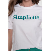 Geisha T-Shirt Simplicity Off White Emerald