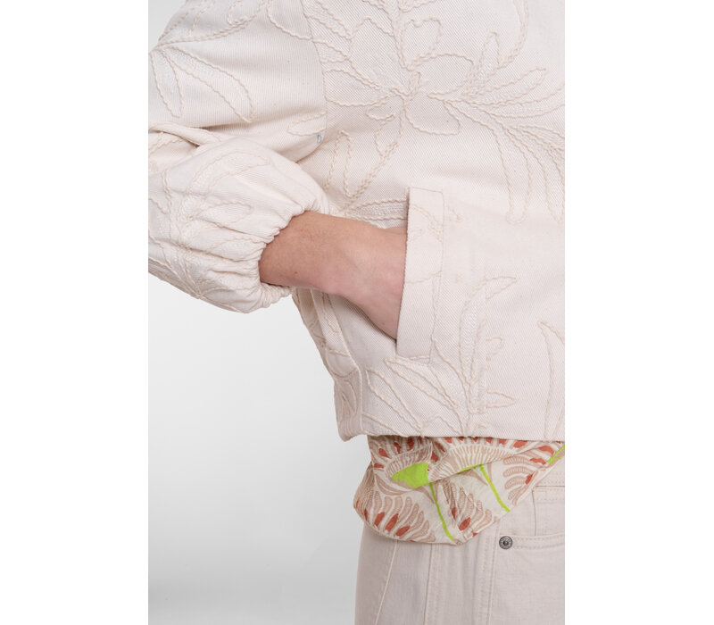 Geisha Jacket Embroidery Ecru