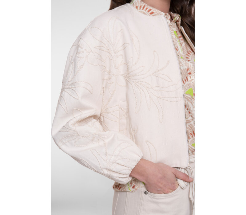 Geisha Jacket Embroidery Ecru