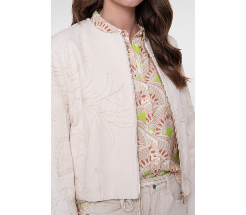 Geisha Jacket Embroidery Ecru