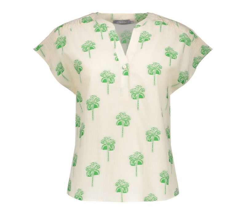 Geisha Blouse Off White Green