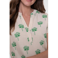 Geisha Blouse Off White Green