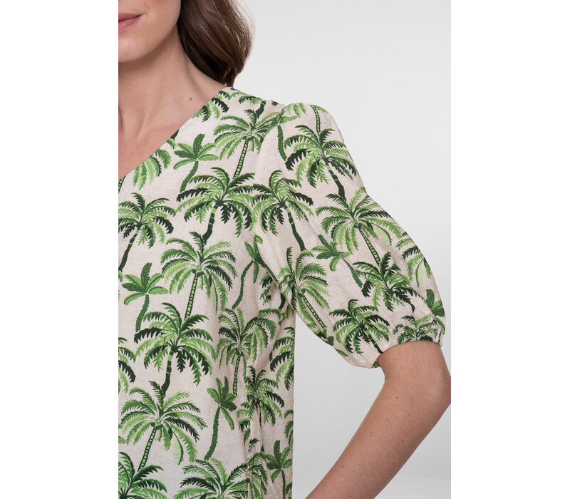 Geisha Blouse Ecru Green