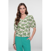 Geisha Blouse Ecru Green