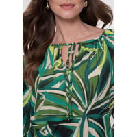 Geisha Blouse Ecru Green