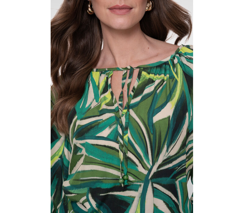 Geisha Blouse Ecru Green