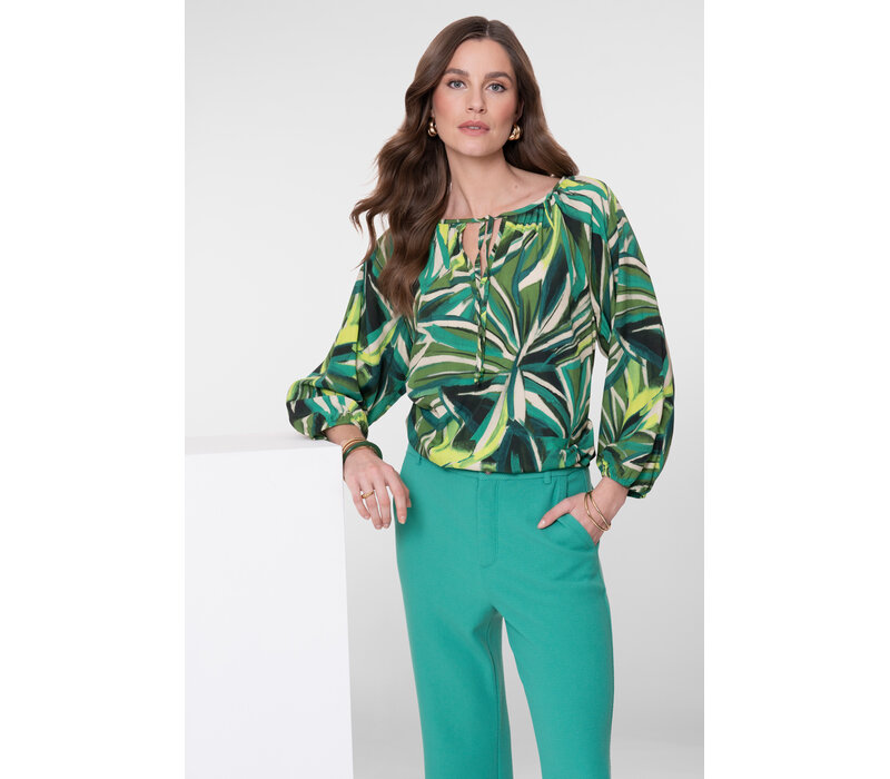 Geisha Blouse Ecru Green