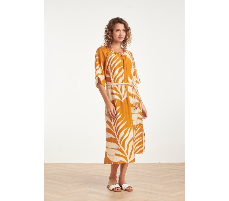 Smashed Lemon Dress Mustard Off White