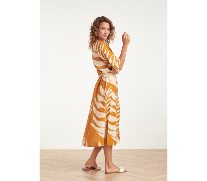 Smashed Lemon Dress Mustard Off White