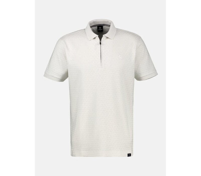 Lerros Polo Zipper Jaquard Cloudy White