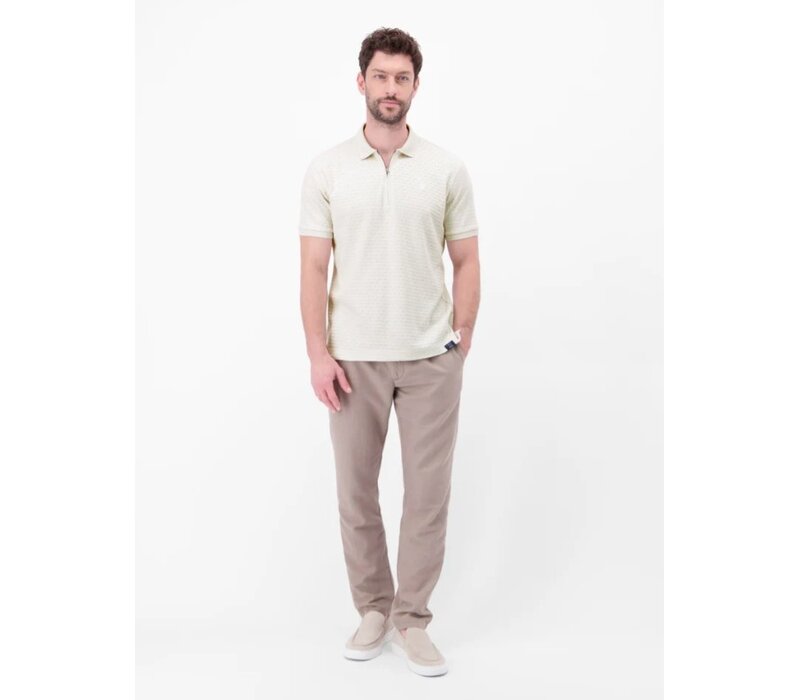 Lerros Polo Zipper Jaquard Cloudy White