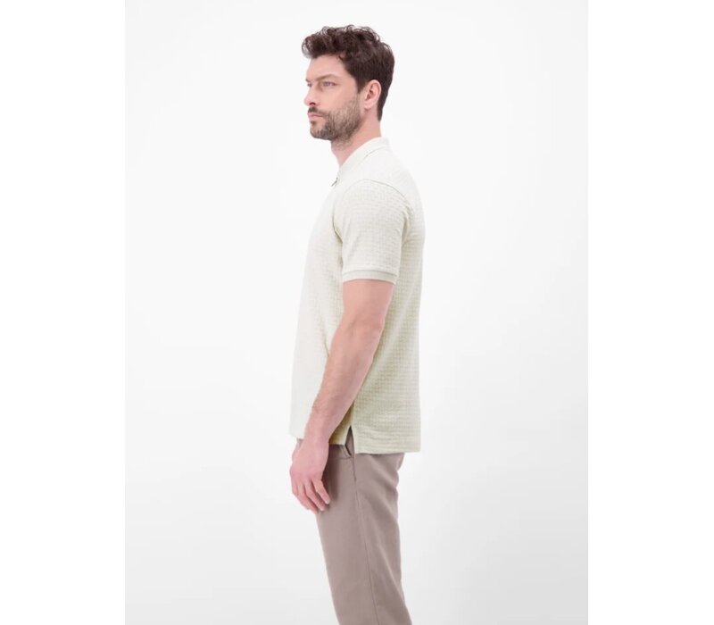 Lerros Polo Zipper Jaquard Cloudy White