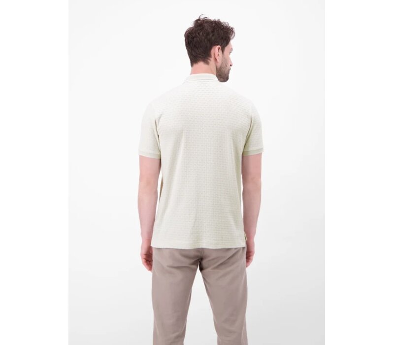 Lerros Polo Zipper Jaquard Cloudy White