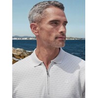 Lerros Polo Zipper Jaquard Cloudy White