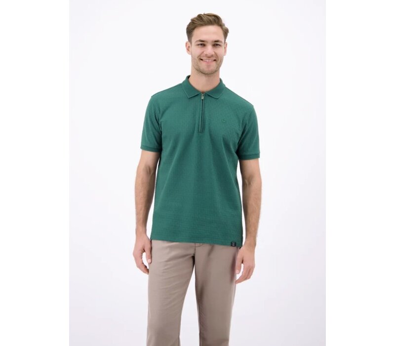 Lerros Polo Zipper Jaquard Soft Teal