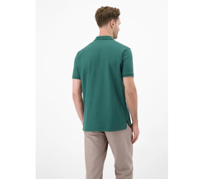 Lerros Polo Zipper Jaquard Soft Teal